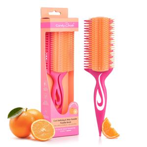 TEMU CANDY BRUSH 남녀공용 클래식 스타일링 빗, 젖은 머리와 마른 곱슬머리용, 9열 이중톱니 이어드 빗, 자연스러운 굵은 머리카락에 이상적, 드라이, 헤어라인, 스타일링, 세팅, 엉킴 정리용, 창의적인 선물용 분리형 헤어스타일링 브러시