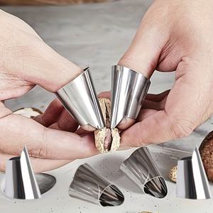 TEMU 밤 까개 6개, 枝두순거드기용품, 채소 다지기, 손가락 보호대, 스테인리스 스틸 채소따기 손가락칼, 철제 손톱 보호대, 손톱 보호용품