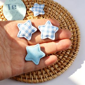 TEMU 24개 3cm 체크무늬 패브릭 별 스크랩북킹 아플리케 및 장식 패치, DIY 머리 장식, 헤어 클립, 모자, 스카프, 양말용 장식 액세서리