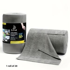 TEMU 1롤 157.48인치 재사용 가능한 극세사 청소용 천, 주방 청소 블랙 기술! 두꺼운 수건 롤 행주, 원단계 흡수성 오일 잠금 및 얼룩 제거, 주방, 창문, 자동차, 컵 천에 적합, 찢어내어 사용 가능