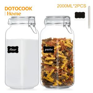 TEMU DOTOCOOK HOME 특대형 및 강화형 사각 스테인리스 스틸 버클 유리병, 건과일 및 곡물, 피클, 수제 과일 와인용