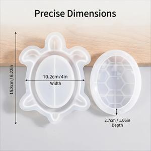 TEMU 거북이 상자 수지 몰드 2개, 3D 바다 동물 수납 용기 실리콘 수지 주형, 독특한 바다거북 주얼리 수납함 장신구 홀더 사탕병 수지 콘크리트 예술 공예품 몰드 홈 데코