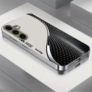 TEMU 휴대폰 케이스 - 삼성 S26 S25 PLUS 24 PRO 23 UITRA 및 NOTE 20 A55 A56 A16 및 기타 모델에 적합한 반짝이는 10가지 패턴 전기 도금 은색 유리 디자인, 친구 및 관계를 위한 패션 트렌디한 소형 충격 방지 및 낙하 방지 보호 케이스