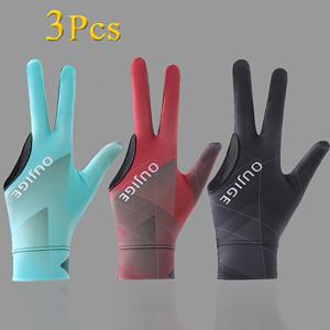 TEMU 3개입 남녀공용 전문가용 스누커 장갑, 전체 손가락, 미끄럼 방지, 내구성, 높은 탄성, 통기성, 당구용