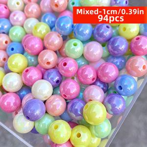 TEMU 188/94개 8/10mm 마카롱 컬러 원형 아크릴 비즈, 수제 비즈 장식용