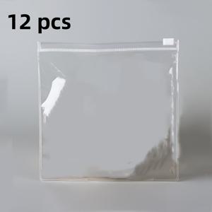 12개 투명 PVC 지퍼 잠금 가방, 6x6인치 - 귀걸이, 반지 등에 적합한 튼튼한 방산성 보석 보관 가방 - 재밀봉 가능하고 변색 방지 기능