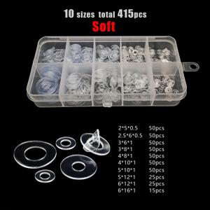 TEMU 415/1085개 M2 M2.5 M3 M4 M5 M6 M8 M10 M12 플라스틱 PVC 투명 평면 와셔 플레인 스페이서 절연 가스켓 링 키트 박스