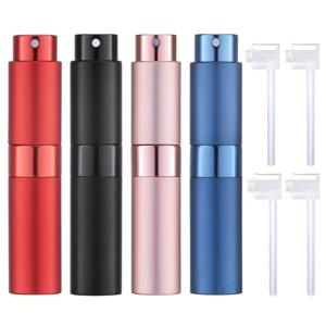 4개 10ML 회전형 향수 분사기, 분리형 유리 여행용 소분병이 있는 트위스트형 리필 스프레이 병