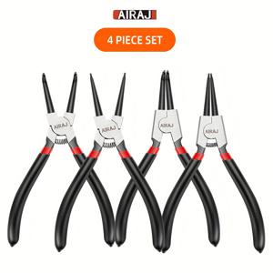 TEMU AIRAJ 2개/4개 스냅 링 플라이어 세트, 서클립 플라이어, 7인치 내부/외부 헤비 듀티 링 리무버용 직선 및 구부러진 잠금 링 플라이어 세트