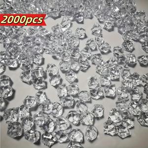 TEMU 2000개입, 5mm x 7mm 아크릴 큐브 아이스 플라스틱 카라트 불규칙 소형 아이스 입자 분쇄석, 꽃병, 수족관 장식 및 실내 장식에 사용 가능