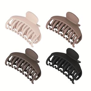 4/8개 더블 로우 치아 헤어 클로 클립 2.5인치 미디엄 헤어 클립, 얇은 머리용, 여성용 짧고 가는 머리 추가용 무광 클립