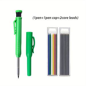 TEMU 2.8mm 목공용 자동 연필 4개 세트 (리필 2박스 포함, 연필깎이 및 캡 제공), 깊은 구멍 표시를 위한 정밀 필기 도구, 건축가 및 목수에게 적합