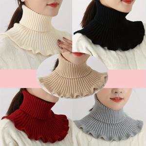 TEMU 5개 여성 패션 스웨터 칼라, 100% 탄성 있는 따뜻한 터틀넥 스카프, 통기성 좋은 하이넥 디자인, 데일리룩에 적합