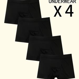 남성용 브리프 - 4종 데일리 필수템, 클래식 컷, 심리스 편안함, 통기성 좋은 원단, 탄성 소재, 멀티팩, 캐주얼 웨어, 피트니스 매니아