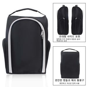 TEMU 휴대용 나일론 골프화 가방, 다용도 신발 가방, 골프공과 스파이크를 넣을 수 있음，블랙