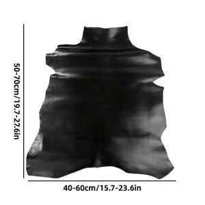 TEMU 고광택 블랙 풀 그레인 염소 가죽, 0.5-0.8mm 두께, 투명한 모공 질감, 공예, 백팩, 신발 및 휴일 장식품에 적합, 가죽 소재 | 가죽 원단 | 고품질 염소 가죽