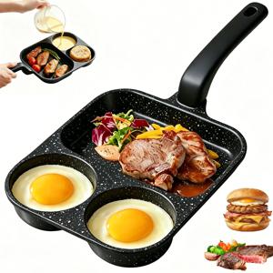 TEMU 1개 논스틱 프라이팬, 3-in-1 논스틱 아침 식사 팬, 다용도 프라이팬, 오믈렛, 팬케이크, 샌드위치, 버거용 논스틱 프라이팬, 가정 요리용 스테이크 프라이팬, 조리 도구, 현대적인 주방 용품, 내구성 있는 조리 도구