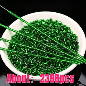 TEMU 3mm 잔디색 유리 튜브 비즈, 머리끈/헤어 액세서리/귀걸이/가방 펜던트, 홈 데코 공예 액세서리, 수제 주얼리, 균일한 모양, 정교한 장인 정신, 창의적인 디자인, 팔찌 재료에 적합한 비즈 & 비즈 모음