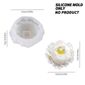 TEMU 실리콘 몰드 - 1개 3D 모란 실리콘 몰드, 클레이 몰드, 사실적인 모란꽃 풀세부 디테일 성형, 쉬운 탈형과 반복 사용을 위한 고품질 유연한 소재. DIY 아로마테라피 캔들, 핸드메이드 비누, 석고, 디퓨저 스톤, DIY 가정용 꽃 장식품, 어머니의 날 및 결혼식 핸드메이드 답례품용 특수 꽃 몰드에 적합
