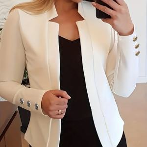 TEMU 패셔너블한 단색 긴소매 버튼 장식 가디건 코트