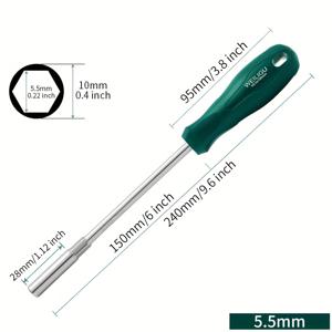 TEMU 단품 딥웰 플러그 드라이버 비트, 육각 소켓 렌치, 연장봉 소켓 드라이버, 딥웰 너트 스타터