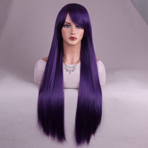 TEMU 코스 가발 컬러 롱 헤어 코스프레 가발 유럽 및 미국 애니메이션 80cm 가발 할로윈 가발