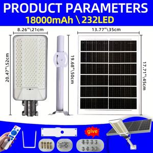 TEMU 18000mAh 고출력 태양광 가로등 - 긴 배터리 수명, 리모컨 기능, IP65 실외 태양광 조명, 3면 LED 조명. 도로, 마당, 정원, 주차장에 적합