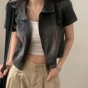 TEMU 맞춤형 숏 데님 자켓 셔츠