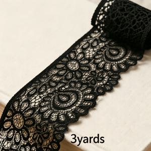 TEMU (3야드/봉투) 9cm 폭의 탄성 레이스 트림, 부드러운 스트레치 레이스 리본 의류 장식, 러플 스커트 제작, 수제 장식, 홈 레이스