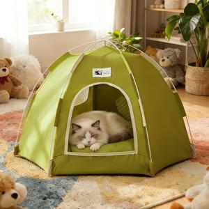 TEMU 고양이를 위한 완벽한 선물, 고양이 용품, 고양이 집, 고양이 침대, 고양이 텐트, 귀여운 작은 텐트 디자인, 고양이와 소형견에게 적합. 탈부착 및 세탁 가능, 모든 계절에 적합, 간편한 세척