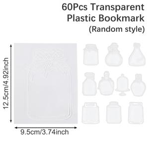 TEMU 60개, 투명 엠보싱 랜덤 책갈피, 핸드메이드 건조 꽃 책갈피, 졸업 선물, 봄 테마 파티 용품, 졸업식 장식, 기념일 파티 선물로 적합
