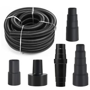 5미터 플렉시블 호스 포함 먼지 수집 키트 | 내경 32mm, 어댑터 5개 포함, 목공용 전동 공구, 습식/건식 작업용 진공 청소기, 미터톱 및 테이블 톱용