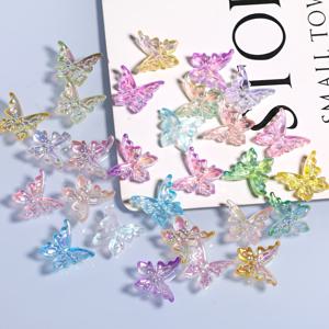 TEMU 30개 12 X 14mm 투명 무지개 반사 나비 비즈, 정교한 수제 헤어 타이 머리띠 머리 코드, 발렌타인데이 생일 기념품, 묶음 밴드 팔찌 목걸이 발찌 귀걸이 귀 장식 문구류
