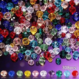 TEMU 308개 AB 평면 유리구슬 4mm 혼합 색상 DIY 주얼리 액세서리, 주얼리, 팔찌, 휴대폰 고리용 - 스타일 공예 용품, 어머니의 날, 밸런타인데이 휴일 선물, 주얼리 제작용 구슬, 주얼리 제작 재료