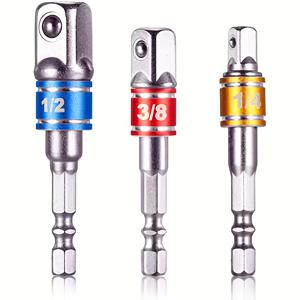 TEMU 1/4인치 드라이브 육각 소켓 세트 | 임팩트 어댑터 및 연장봉 | 색상 코드화된 SAE/미터법 렌치 공구 | 임팩트 드라이버, DIY, 무선 공구용 드릴 비트 액세서리 | 자동차 정비공 공구 키트