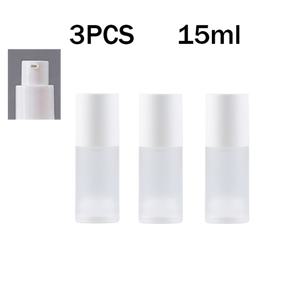 TEMU 3개 세트 15ml/30ml/50ml 진공 펌프 병 – 누수 방지 여행용 화장품 용기, 세럼, 크림, 로션, 토너용 | 흰색 뚜껑이 있는 재충전 가능한 반투명 사각형 병 | 수은 무첨가 & 무취 | 가정, 살롱, 선물용 보관함용 – 핸드 솝, 페이스 크림, 헤어 오일