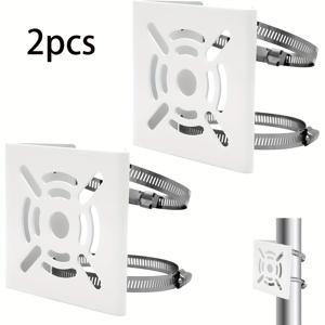 2개 마스트 브래킷: 2개의 조절 가능한 링이 있는 카메라 마운트, 카메라용 파이프 마운트, CCTV 카메라 및 무대 조명에 적합 (카메라 미포함)