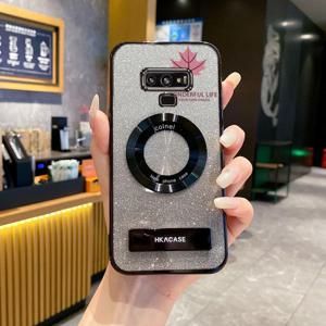 TEMU 갤럭시노트9 메이플 리프 글리터 마그네틱 폰 홀더 케이스 - 갤럭시 노트 9 킥 스탠드 백 커버
