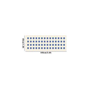 TEMU 10mm 두께 고품질 인조 캐시미어 점점 바닥 1개 블루 & 핑크 체크 프린트 러너 러그, 침실용 간편하고 창의적인 일본 및 한국 스타일 플러시 카펫, 침대 옆 사용에 적합