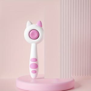 TEMU 1개 스테인리스 스틸 고양이 그루밍 빗, 자동 청소 원터치 버튼, 탈착식 털 제거 브러시, 긴 털 & 짧은 털 고양이용, 수동 마사지기, 무료 케어, 펫 털 제거 브러시