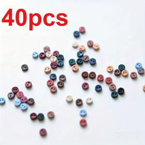 TEMU 40/80/120개 혼합 색상 12종, 3mm/0.11인치 빈티지 레진 미니 버튼, 인형 옷, 공예, 의류 액세서리, 재봉용품에 적합