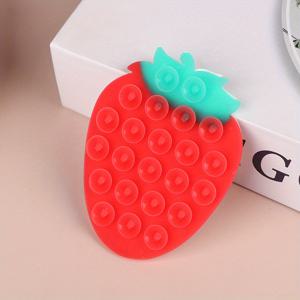 TEMU 1개 딸기 흡착식 휴대폰 거치대 휴대용 폰 스탠드 범용 휴대폰 고정 패드 차량 내비게이션 브라켓