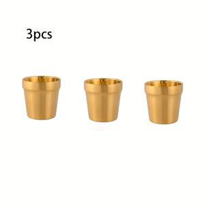 TEMU 3세트 175ml/5.9oz 더블 레이어 304 스테인리스 스틸 스텝 컵, 레스토랑 차 컵, 커피 컵, 주스 컵, 방열 및 방수 학생용 물컵, 가정 및 상업용 모두 적합