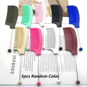 랜덤 색상, 5pcs DIY 비즈 헤어 스타일링 빗 세트, 헤어 염색 빗, 뷰티 플라스틱 뾰족꼬리 스틸 핀 빗, 크로스보더 헤어 도구, 비즈 끼우기 기능이 있는 핸드헬드 빗 세트