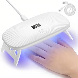 TEMU 접이식 LED 젤 네일 건조 램프 12LED 타이머 포함 4단계 타이머 설정 전문가용 네일 건조기 매니큐어 도구