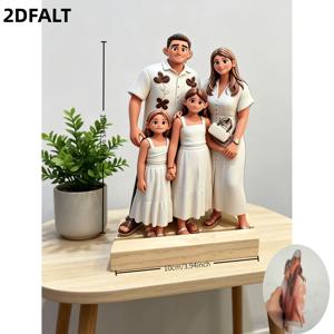 TEMU 2D 평면 맞춤형 캐릭터 사진 인물 사진 - AI 디자인 만화 일러스트, 아크릴 데스크탑 장식품, 생생한 색상 - 가족 및 친구를 위한 이상적인 선물 - 커플 기념품, 부모님 선물 - 진심 어린 휴일 선물
