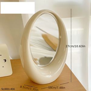 TEMU 타원형 탁상 거울, 드레스 거울 데스크탑 메이크업 거울, 작은 요정 메이크업 거울 기숙사 침실 공주 거울 탁상 드레스 거울 회전식 메이크업 거울 침실 거실 장식 홈 데코에 적합