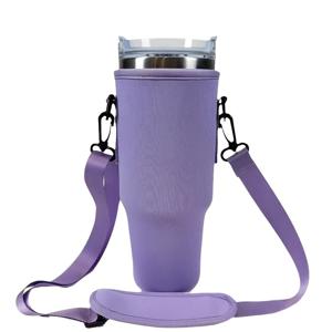 TEMU 30Oz/40Oz 텀블러 물병 캐리어 가방 (손잡이 포함), 조절 가능한 어깨 스트랩이 있는 네오프렌 텀블러 슬리브, 하이킹, 여행, 헬스장용 휴대용 보호 컵 홀더