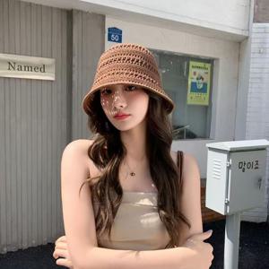 TEMU 여성용 썬햇 아웃도어 캐주얼 다용도 할로우 컬러 모자 패셔너블 접이식 통기성 레트로 모자
