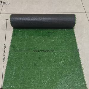 TEMU 3롤 총 236.22인치 대형 고품질 인조 잔디 매트, 현실적인 잔디 카펫, 결혼식 정원 안뜰에 적합, 설치 용이, 파티 행사, 가정 및 상업 장식에 이상적, 반려동물 친화적